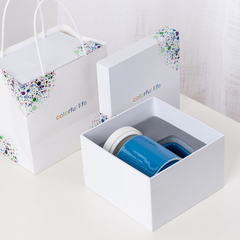 Taza de cerámica de té original Taza de té de flores Taza de marca con tapa Taza de agua Taza de oficina impresa publicitaria LOGO