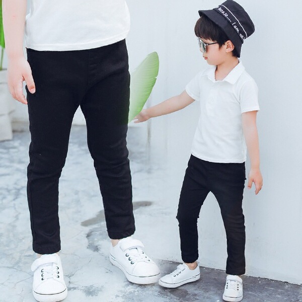 White spring trousers for boys