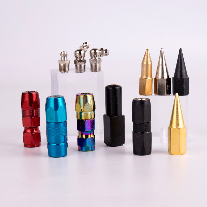 Boquilla de la pistola de grasa boca puntiaguda boca plana cabeza de la pistola de grasa manual manguera tubo duro accesorios de la máquina de mantequilla boquilla de la pistola puntiaguda