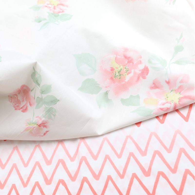 2.35米宽幅布料 韩版唯美水墨花卉波纹印花布 全棉布床品纯棉面料