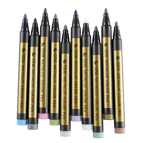 Sta8151 metallic marker pen 10-color set color paint pen art marker metal pen