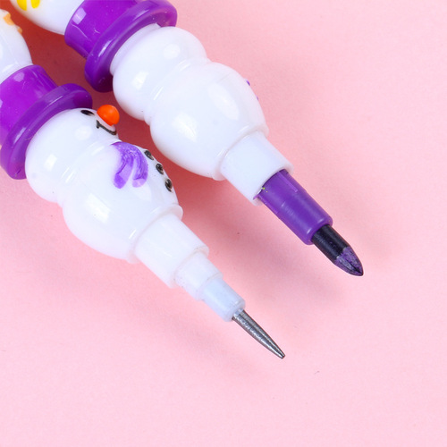 Korea's new creative snowman 5-section crayons, pencils, no-sharpening, removable, cartoon student school supplies