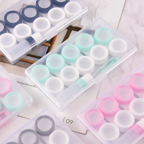 Macaron five-pack contact lens box, contact lens storage box, PP box set, display box with clip, tweezers bottle