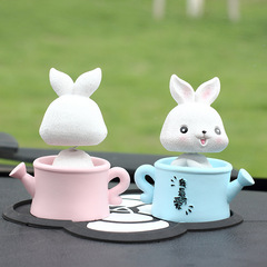 Korean Creative Swinging Rabbit Car Interior Decorative Ornament Cute Little Rabbit Living Room Bedroom Desk Toy