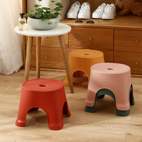 Small stool plastic bench household children's stool thickened cartoon non-slip foot rubber foot baby low stool for bathing