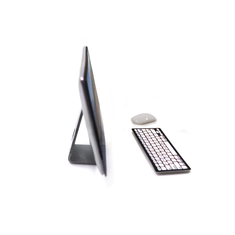 1:12 casa de muñecas accesorios casa de muñecas mini escritorio pantalla LCD ordenador ratón teclado modelo todo-en-una máquina