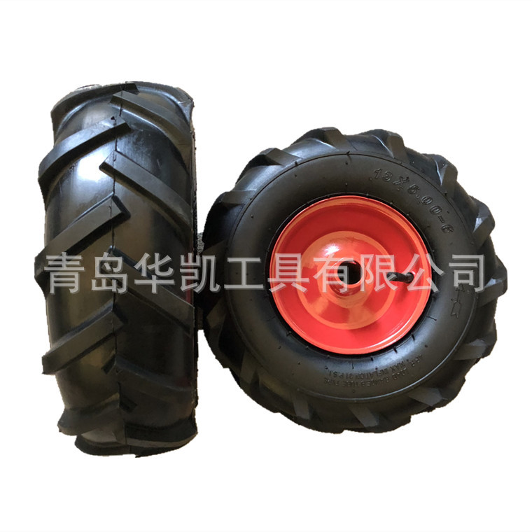 13x5.00-6人字形橡胶充气轮胎 13寸5.00-6除雪机旋耕机扒轮充气轮
