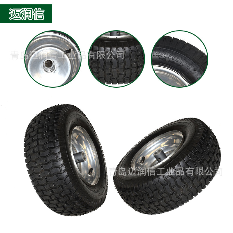 厂家批发16×6.50-8草皮花纹中号橡胶充气轮  手推车轮子轱辘