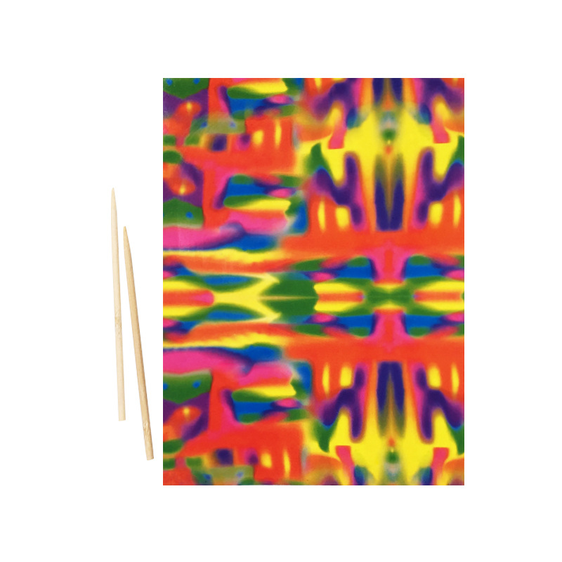 诺克炫彩刮画纸A4迷彩刮刮纸创意绘画10张沙画纸儿童diy刮刮画