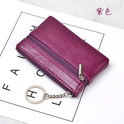 Nueva cartera corta de moda las mujeres cremallera monedero moneda simple titular la tarjeta color sólido cuero suave caso clave