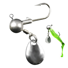 Weihe round spherical lead head hook 2g 4g high carbon steel hook lead head hook with sequin fish hook lure sequins