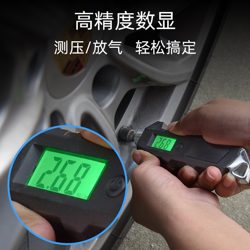 Medidor de presión de neumáticos para automóvil de venta directa con pantalla LED LCD luminosa, medidor digital de presión de neumáticos de alta precisión