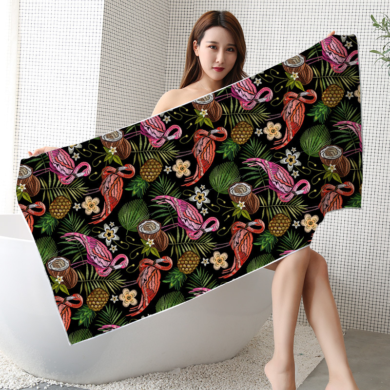 Toalla de baño de estilo europeo y americano falda de baño tendencia de frutas natación estera de playa toalla adulto de terciopelo de doble cara Toalla de playa ventas directas de fábrica