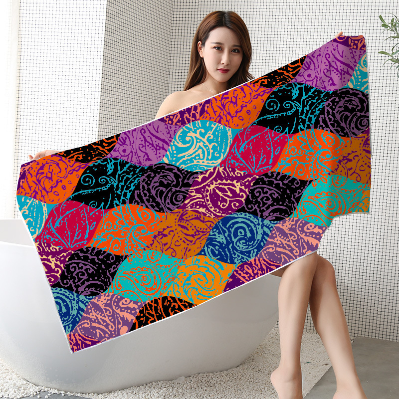 Toalla de baño de estilo europeo y americano falda de baño tendencia de frutas natación estera de playa toalla adulto de terciopelo de doble cara Toalla de playa ventas directas de fábrica