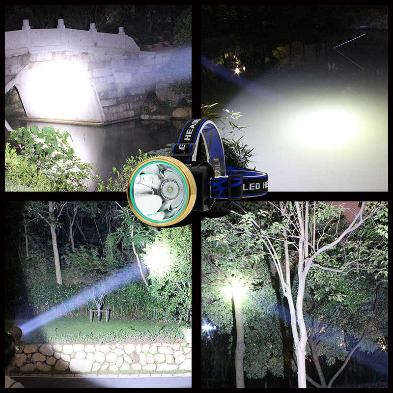 Sensor de visualización de potencia caliente transfronteriza faro anillo de oro taza de luz faro de pesca luz azul claro amarillo tiro largo