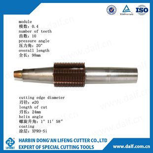 Lifeng Tools R&D Customized M0.4 Pressure Angle 20 °   Straight Groove Right Hand Powder Metallurgy Gear Hob