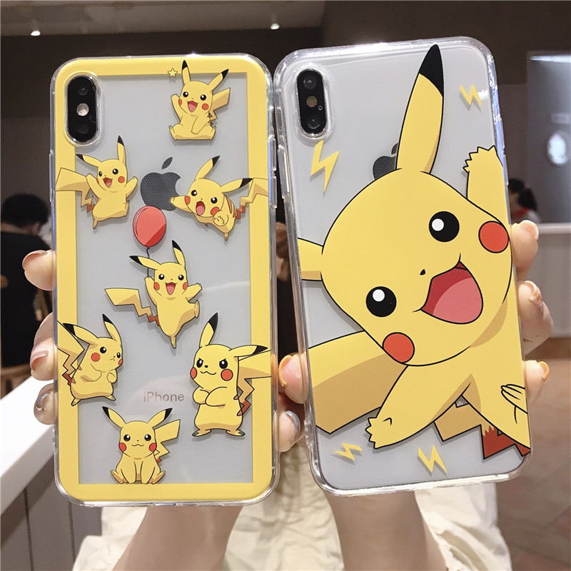 New Bikachu iPhone12pro Phone Case 15 Apple 13 Cartoon Soft Case 14 Women's Transparent