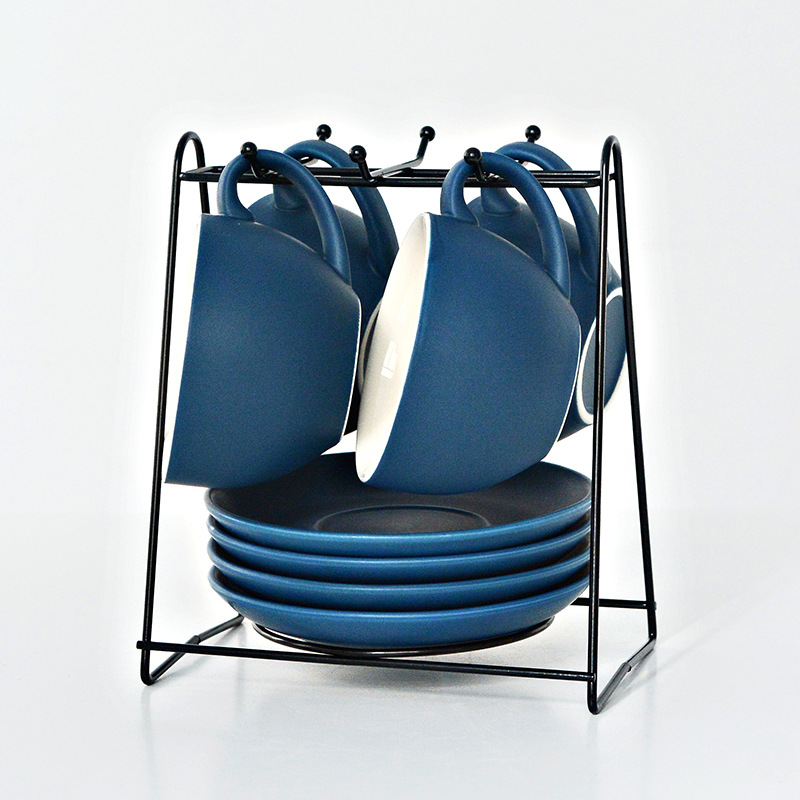 Tazas de café originales, tazas de cerámica, tazas de moda, tazas de agua con cucharas, platos de café al por mayor