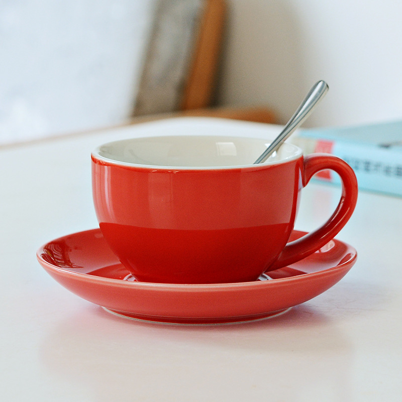 Tazas de café originales, tazas de cerámica, tazas de moda, tazas de agua con cucharas, platos de café al por mayor