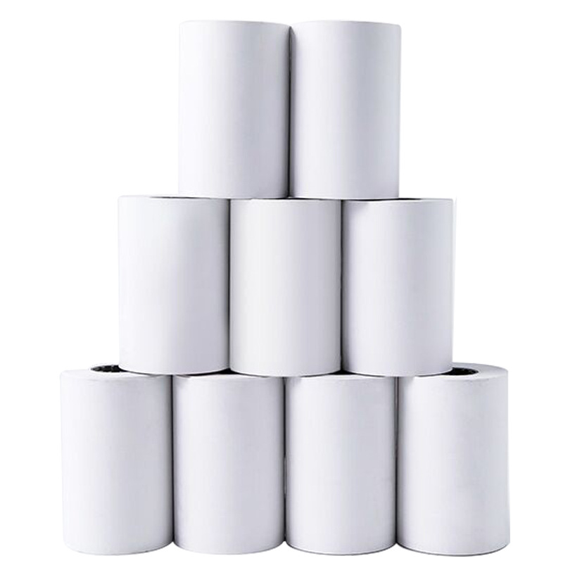 Fábrica al por mayor papel de caja registradora térmica 57*50 Papel de recibo para llevar papel de caja registradora de supermercado papel de impresión térmica de 58mm