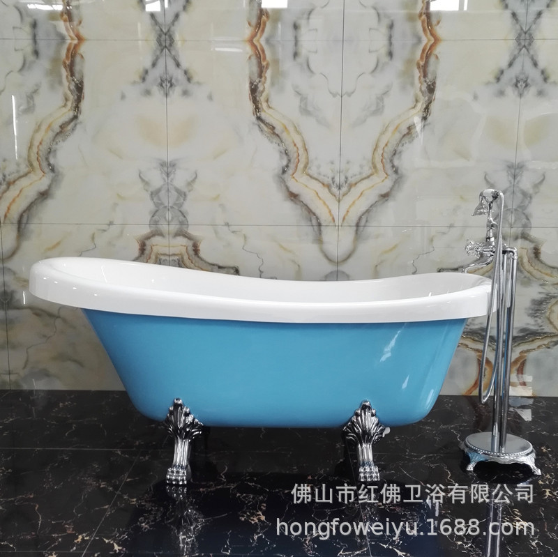 Guangdong estilo europeo negro, rojo y blanco independientes en una bañera de mosaico acrílico 1.2 3 4 5 6 7 8 metros
