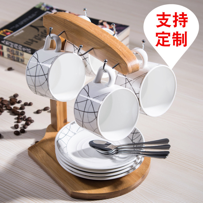 Tazas de cerámica tazas de agua tazas de café creativas con un conjunto completo de platos de 6 piezas al por mayor