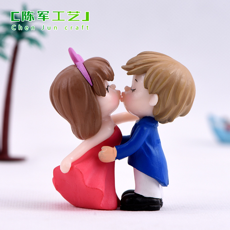 Phụ Kiện Terrarium Cặp đôi cưới nhựa PVC, móc khóa dễ thương, phụ kiện DIY cho cây mini và bánh kem (z-CJ-758)