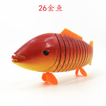仿真木制品红鲤鱼动感26cm金鱼 木质金鱼摆件 木质金鱼地摊货源
