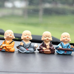 Creative Car Interior Doll Cute Laughing at the World Monks and Sandals Car Decor Supplies Ornament