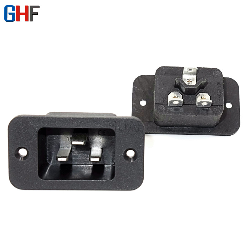 AC电源插座 IEC-C20插座 品字16A插座 PDU/UPS C20 固定卡扣插座