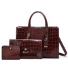 Capacious one-shoulder bag, bag strap, crocodile print, 2023 collection, European style