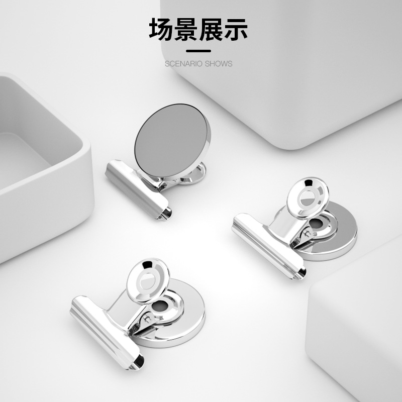 Zhiusted papelería color refrigerador clip magnético en stock 31mm imán de metal clip magnético fuerte multi-Especificación