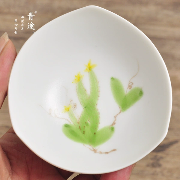 Celadon Triangle Large Cup Green Mountain and Mangrove