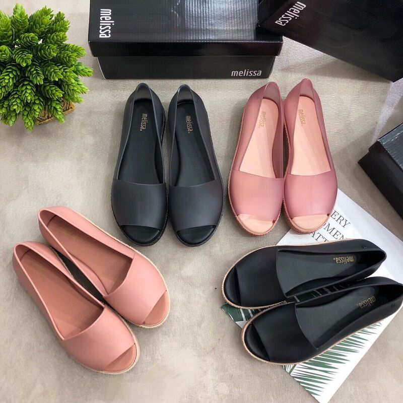 2023 Melissa Melissa Sandals Women's Summer Casual Fisherman Beach Shoes Thick Soft Bottom Jelly Peep Shoes