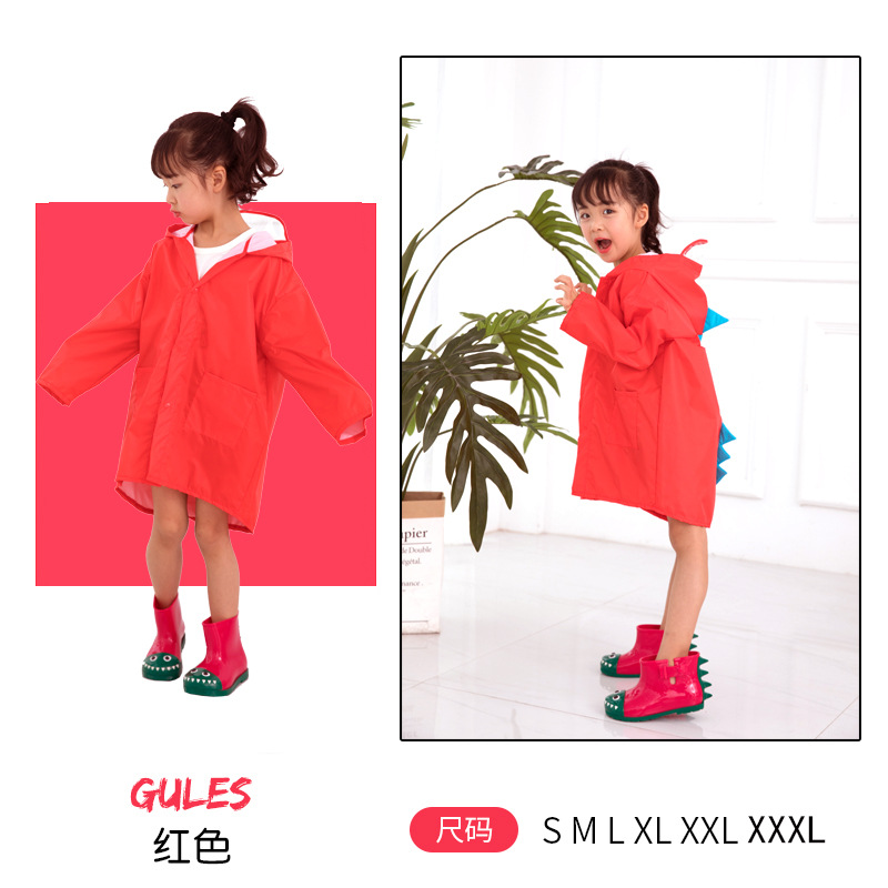 Niños bebé impermeable kindergarten dinosaurio de clase grande poncho de los niños primavera y otoño 2-6 años de edad de dibujos animados