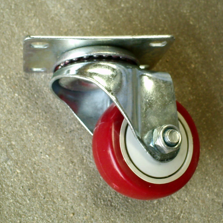 3寸单轴承万向轮 红色单轴承万向轮 防缠绕单轴承万向轮