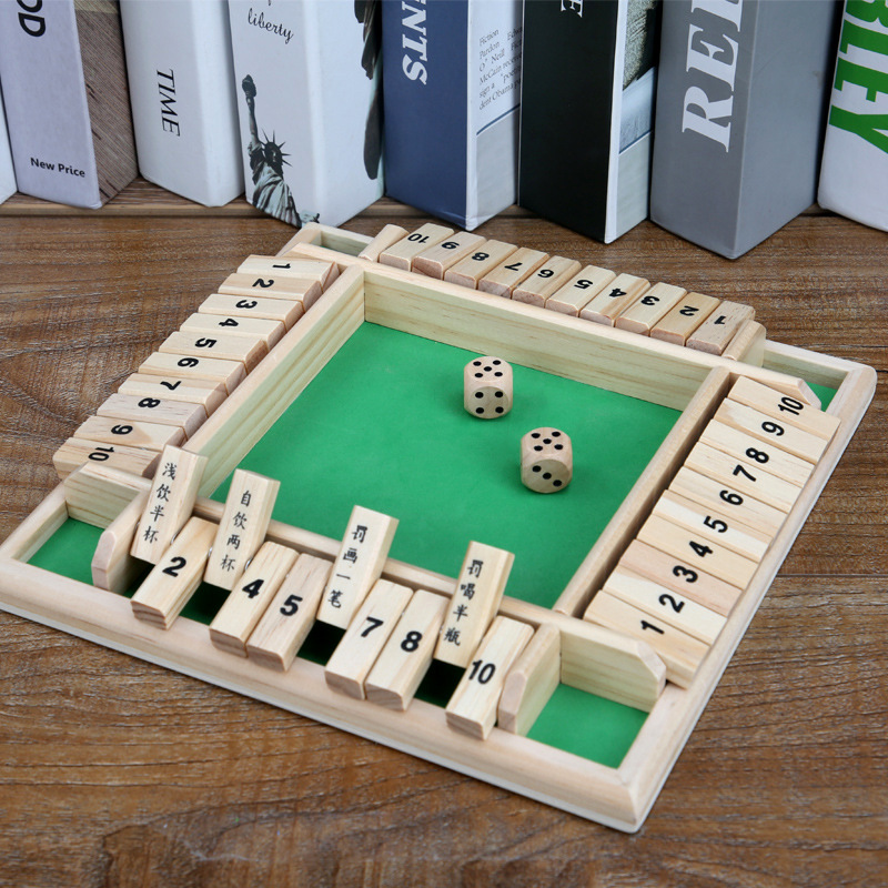 Flip de cuatro lados, flop para 4 personas, flop para beber, barra de juguetes, dados, bebida, accesorios de juego, personalización de juegos de mesa