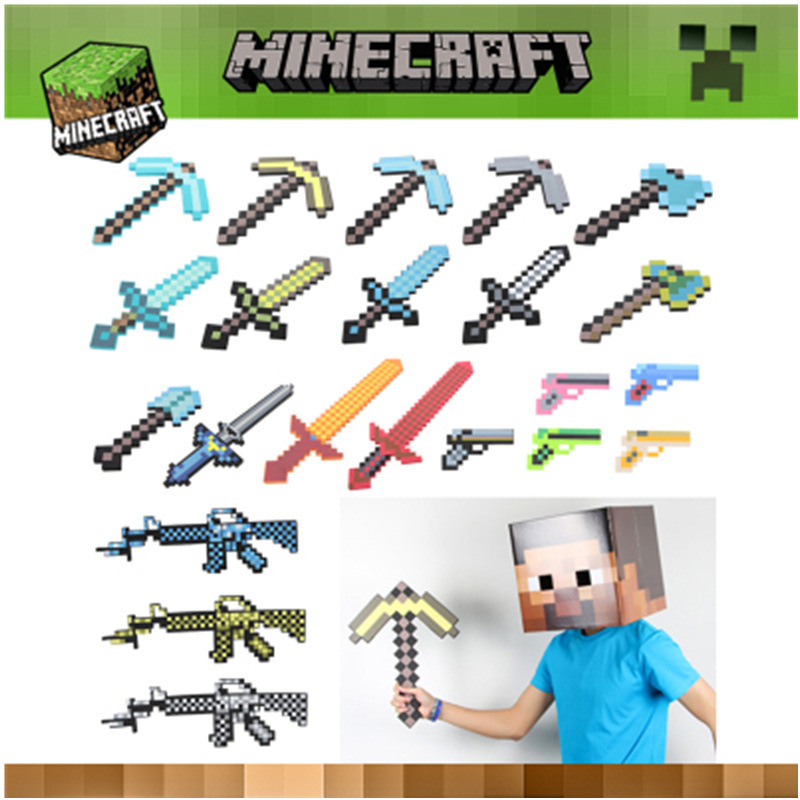 Minecraft Model Sword Minecraft Sword Anime Props Foam Sword Mosaic Sword Ax Model