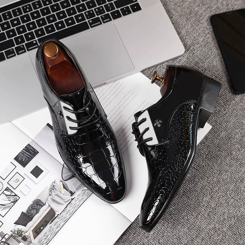 "Work extra large classic suit for leather shoes, wedding shoes pointy toe, plus size"