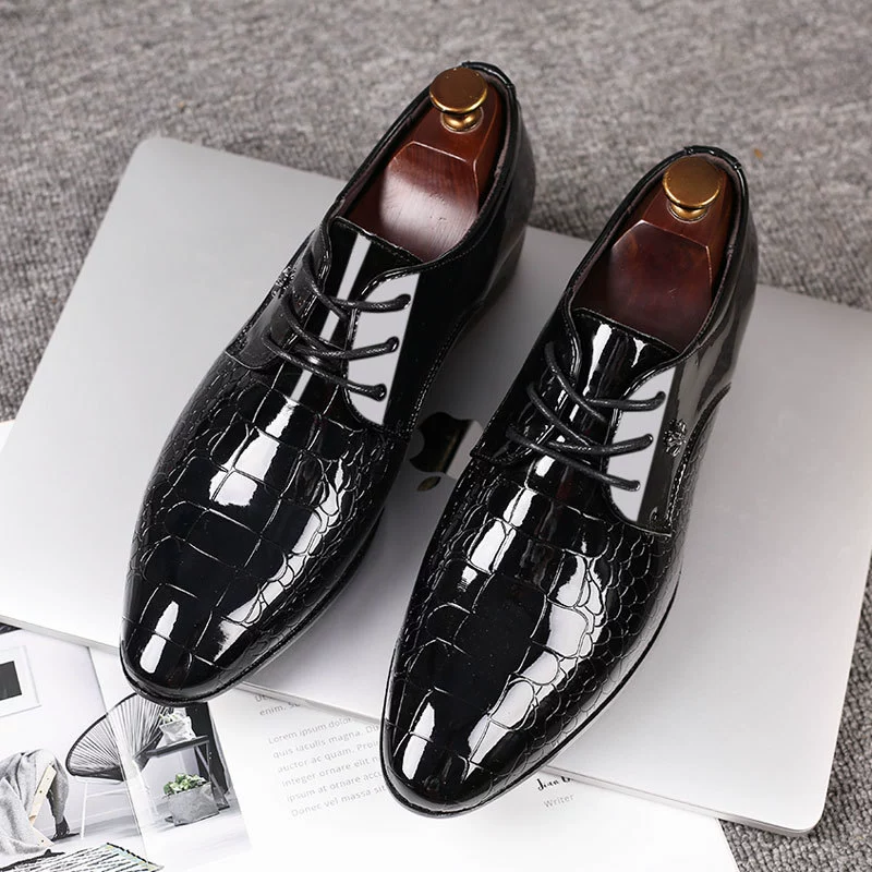 "Work extra large classic suit for leather shoes, wedding shoes pointy toe, plus size"