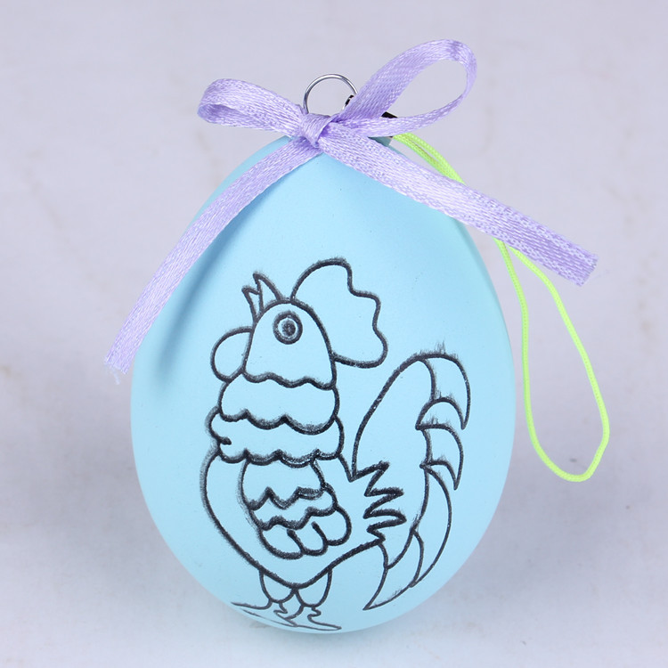 Colorido huevo bricolaje hecho a mano de Pascua de plástico cáscara de huevo simulación pintura a mano bola pintada