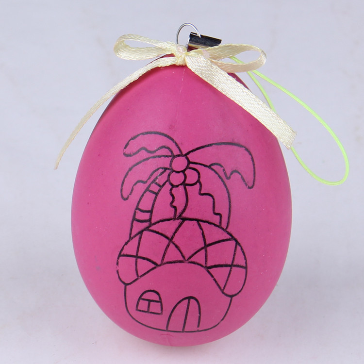 Colorido huevo bricolaje hecho a mano de Pascua de plástico cáscara de huevo simulación pintura a mano bola pintada