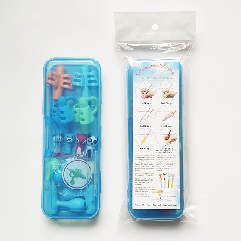 Lote de la fábrica nuevo titular pluma corrector papelería set caja correcta estudiante escritura postura niños regalo con lápiz