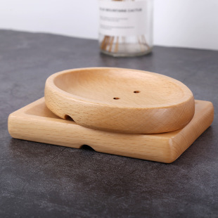 Beech Soap Holder Wooden Soap Box Draining Non-slip Bathroom Washing Table Soap Box Simple Modern Soap Holder