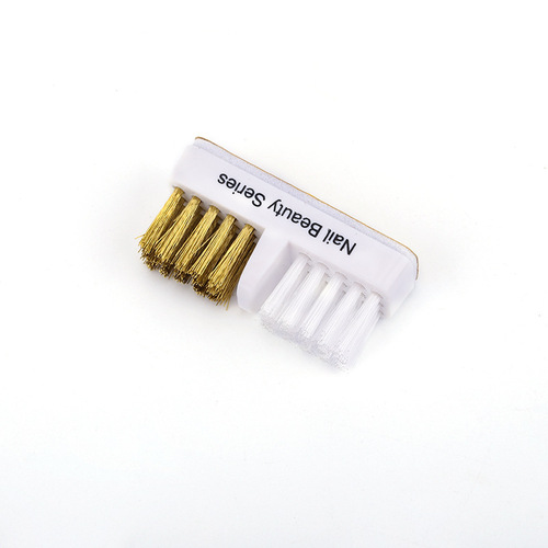 Wholesale nail polisher grinding head cleaning brush dust brush metal brush one brush dual-purpose steel wire rubber hair machine head brush