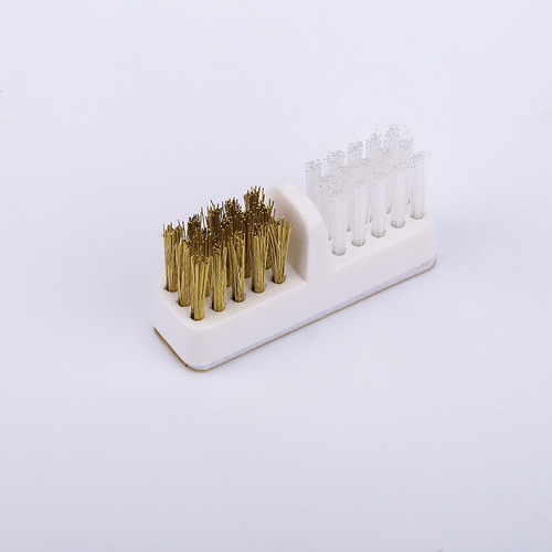 Wholesale nail polisher grinding head cleaning brush dust brush metal brush one brush dual-purpose steel wire rubber hair machine head brush