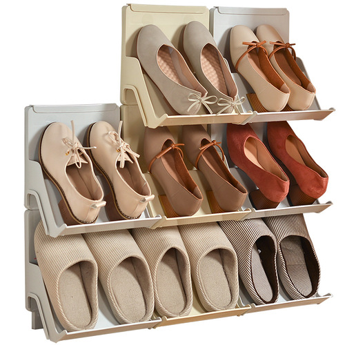 Nordic plastic shoe rack simple household multi-layer assembly dustproof simple combined shoe storage rack storage rack