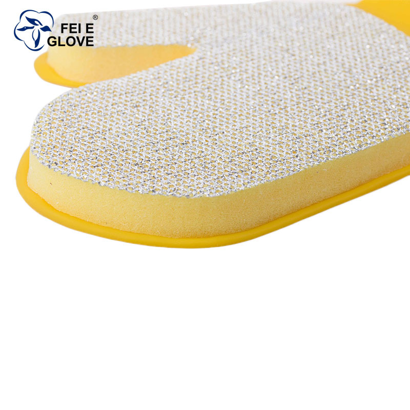 Esponja de limpieza del hogar cebolla de plata guantes de látex de tela cepillo de limpieza de cocina lavavajillas guantes de goma multifuncional