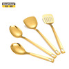 Titanium -plated rose gold stainless steel sketch spoon kitchen colander hot pot spoon spoon soup shell long handle leakage coordinates cooking tool soup spoon