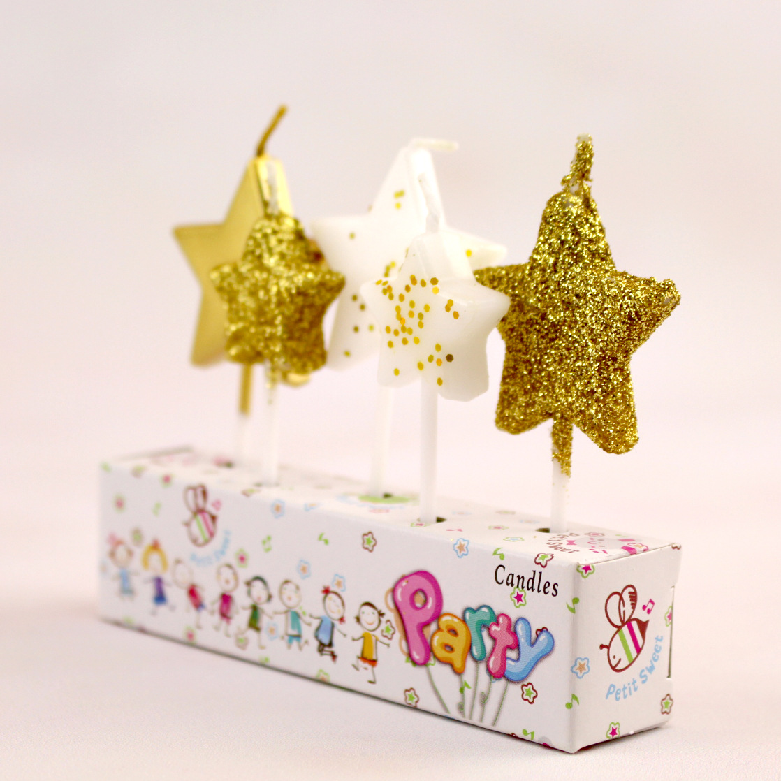 Nueva vela de estrella de cinco puntas creativa de Navidad pintada lentejuelas polvo de oro accesorios de bricolaje pastel de cumpleaños vela libre de humo